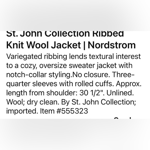 ST.JOHN 100% WOOL NAVY BLUE CABLE
KNIT JACKET/SWAZER/SWEATER MEDIUM HOLIDAY - Picture 5 of 5